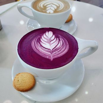 Republik Coffee Burbank - Purple Caramel Latte and Black Vanilla Latte - Cafes Near Me - Burbank, California