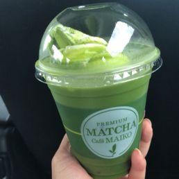 Matcha latte soft serve float Matcha latte soft serve float