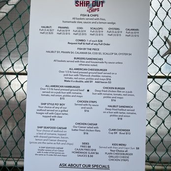Ship Out - Menu - Food Trucks Near Me - Astoria, Oregon