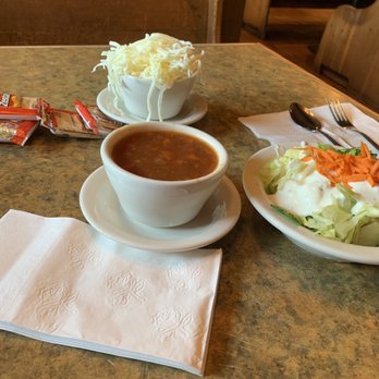 Vince's Spaghetti - Shredded provolone cheese , their signature soup and salad ! - Italian Near Me - Rancho Cucamonga, California Vince's Spaghetti - Shredded provolone cheese , their signature soup and salad ! - Italian Near Me - Rancho Cucamonga, California