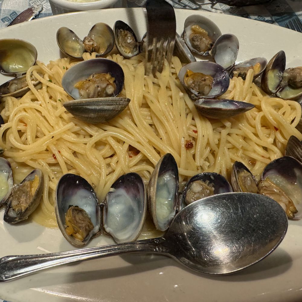 Giaco's Valley Roadhouse - Spaghetti Vongole
Manilla clams, garlic white wine sauce, served with parsley and red pepper flakes - Pizza Near Me - San Geronimo, California Giaco's Valley Roadhouse - Spaghetti Vongole
Manilla clams, garlic white wine sauce, served with parsley and red pepper flakes - Pizza Near Me - San Geronimo, California