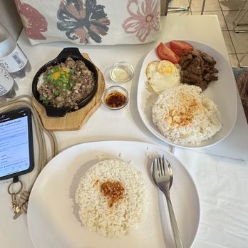 Sarap - Pork sisig, beef tapa, garlic rice, chili sauce, vinegar and bottled water. - Sushi Bars Near Me - Rome, RM Sarap - Pork sisig, beef tapa, garlic rice, chili sauce, vinegar and bottled water. - Sushi Bars Near Me - Rome, RM