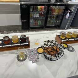 Thirsty Buffalo Brew Factory - Beer Flights and pretzels