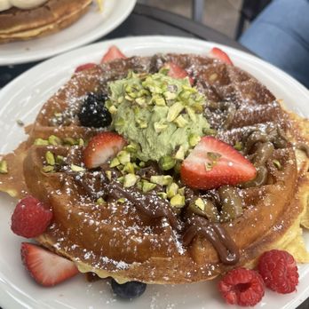 Urth Caffé - NEW! Chocolate Pistachio Waffle - Breakfast & Brunch Near Me - Santa Monica, California