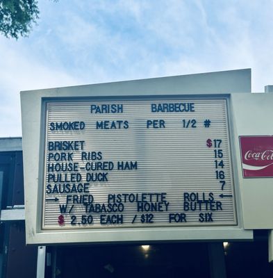 Menu photo 1 Parish Barbecue Austin, TX