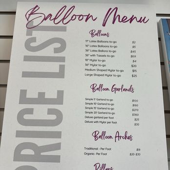 Just For Fun Art - Balloon menu - Art Classes Near Me - Sacramento, California