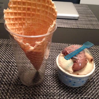 Frost Gelato - Tiny bit of chocolate yogurt on the top and the rest salted caramel - Gelato Near Me - Tucson, Arizona