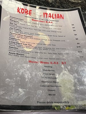 Menu photo 4 Kobe Italian Clearwater, FL