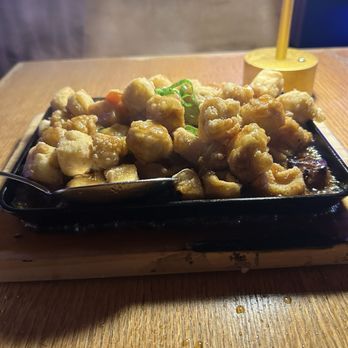 Spicy Moon Chelsea - Sizzling Crispy Tofu 鐵板 豆 - be careful the hot oil splatters :( - Vegan Near Me - New York, New York Spicy Moon Chelsea - Sizzling Crispy Tofu 鐵板 豆 - be careful the hot oil splatters :( - Vegan Near Me - New York, New York