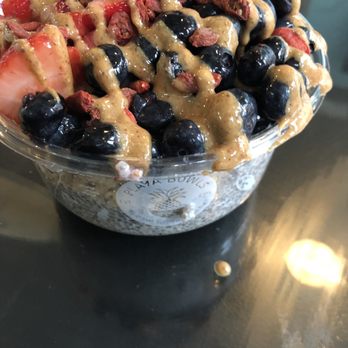 Playa Bowls - The jetty chia pudding bowl.. I sub honey for almond butter.. boom! - Acai Bowls Near Me - Hoboken, New Jersey Playa Bowls - The jetty chia pudding bowl.. I sub honey for almond butter.. boom! - Acai Bowls Near Me - Hoboken, New Jersey