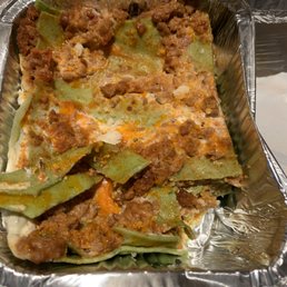 Lasagna to go. Lasagna to go.