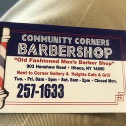 Community Corners Barber Shop - Business card