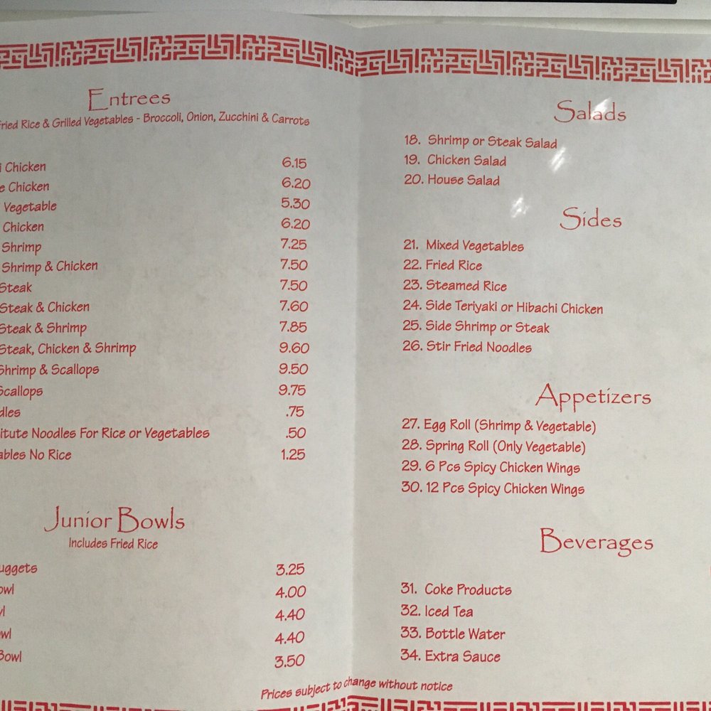 Tokyo Grill - Updated menu and prices. - Japanese Near Me - Greensboro, North Carolina