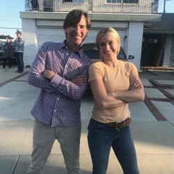 Marble Yard - Jasmine (Host of HGTV's Hidden Potential) & myself after finishing shooting a Quartz Slab Template & Layout Placement in Huntington Beach.