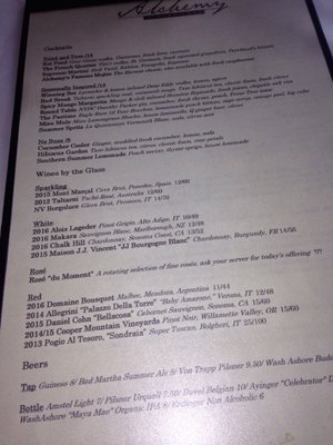 Menu photo 3 Alchemy Bistro & Bar Edgartown, MA