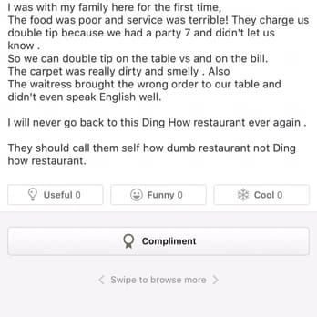 Ding How Restaurant - Can you believe this happened in America?OMG~~~ - Chinese Near Me - Davis, California