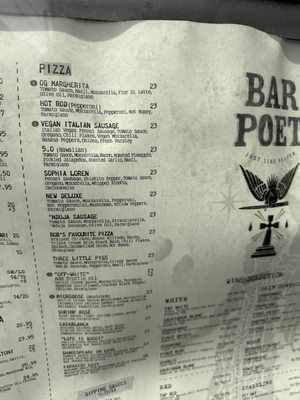 Menu photo 1 Bar Poet Toronto, ON