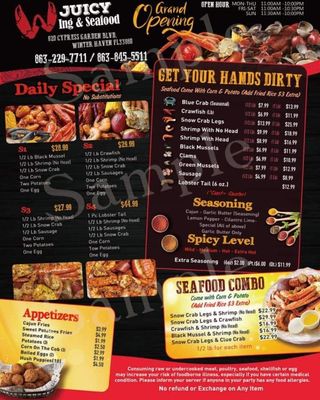 Menu photo 2 Juicy Wing & Seafood Winter Haven, FL Menu photo 2 Juicy Wing & Seafood Winter Haven, FL
