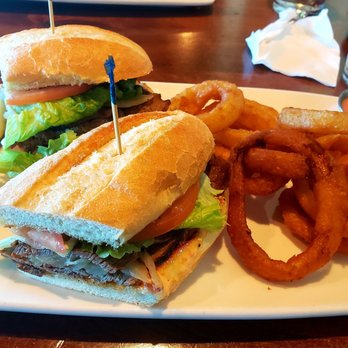 Elevation 486 - Tri Tip Sandwich with onion rings - Bars Near Me - Twin Falls, Idaho Elevation 486 - Tri Tip Sandwich with onion rings - Bars Near Me - Twin Falls, Idaho