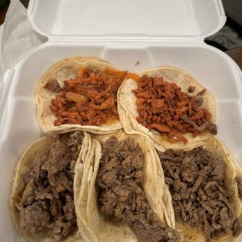 Tacos La Piedad - three tacoss in a styrofoam container - Tacos Near Me - Riverside, California