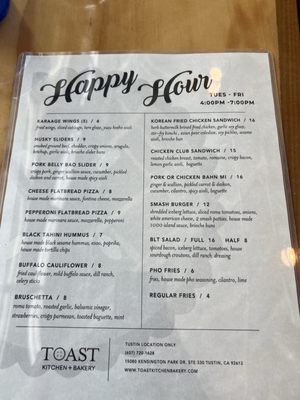 Menu photo 8 Toast Kitchen & Bakery Tustin, CA