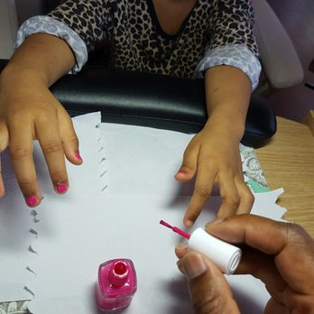 Nicha Nails - Applying nail polish on Father-Daughter Day. - Nail Salons Near Me - El Sobrante, California