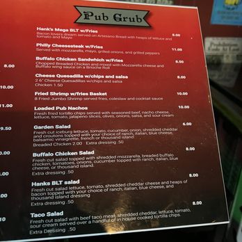 Hank's Pub - Menu - Pool Halls Near Me - Chesapeake, Virginia