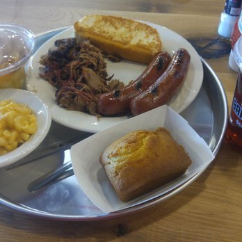 City Barbeque - pulled pork and sausage, with Texas toast, corn bread, mac and cheese, and banana pudding. And sweet tea too - Barbeque Near Me - Raleigh, North Carolina City Barbeque - pulled pork and sausage, with Texas toast, corn bread, mac and cheese, and banana pudding. And sweet tea too - Barbeque Near Me - Raleigh, North Carolina