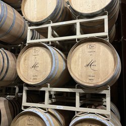 Hatcher Winery Tasting Room - Aging barrels