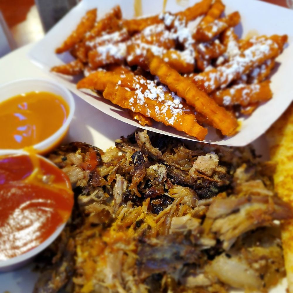 Backyard Bar And Grill - Pulled pork and sweet potato fries so good - American Near Me - Smiths Station, Alabama Backyard Bar And Grill - Pulled pork and sweet potato fries so good - American Near Me - Smiths Station, Alabama