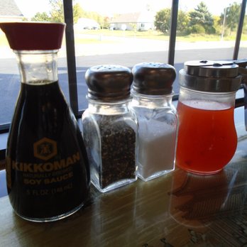 China House - Condiments on each table - you'll need 'em for your bland food! - Chinese Near Me - New Richmond, Wisconsin