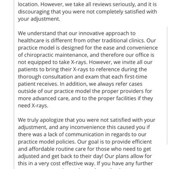 The Joint Chiropractic - Screenshot of The Joint's Response to my bad review - Chiropractors Near Me - Brentwood, California