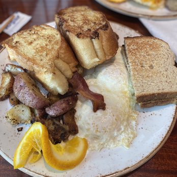 Clear Sky Cafe - Two Egg Breakfast (sub pancakes for French toast) - New American Near Me - Clearwater, Florida