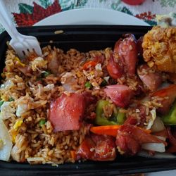 Lucky Stars - Hartford, CT - Bourbon chicken+ pork fried rice+ egg