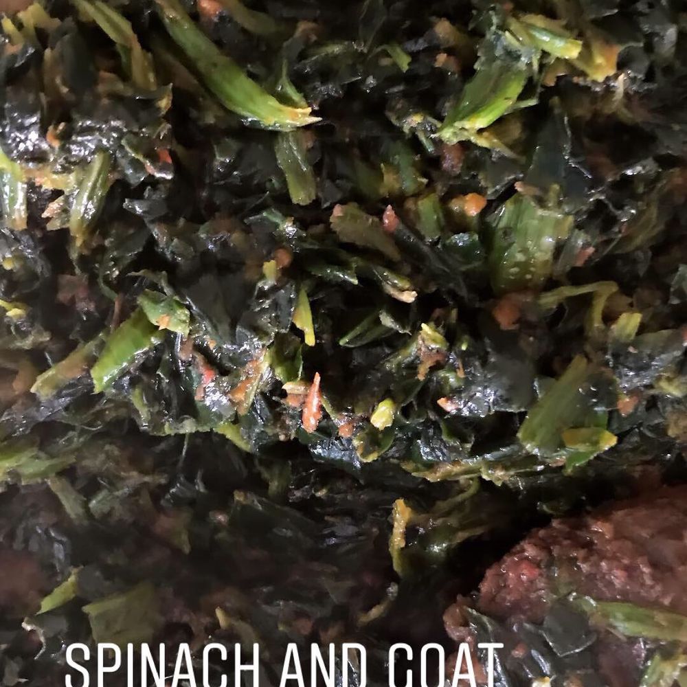 Veronica's Kitchen - Edikanikon is a healthy spinach dish with goat - African Near Me - Inglewood, California Veronica's Kitchen - Edikanikon is a healthy spinach dish with goat - African Near Me - Inglewood, California