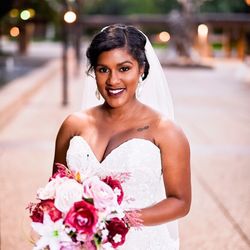 DoubleDutch Beauty Studio - We love our brides! Jalyn booked our signature bridal application and chose a bold lip to compliment her grooms suit!