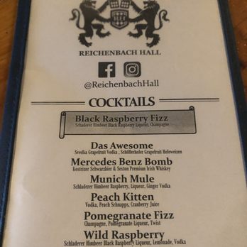 Reichenbach Hall - Menu - Bars Near Me - New York, New York Reichenbach Hall - Menu - Bars Near Me - New York, New York