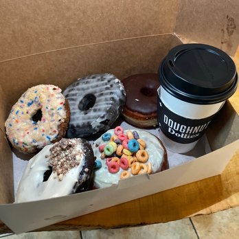 Doughnut Dollies - Birthday Cake Glazed Chocolate Chocolate Frosted Chocolate Malt Cereal Bowl - Breakfast & Brunch Near Me - Marietta, Georgia Doughnut Dollies - Birthday Cake Glazed Chocolate Chocolate Frosted Chocolate Malt Cereal Bowl - Breakfast & Brunch Near Me - Marietta, Georgia