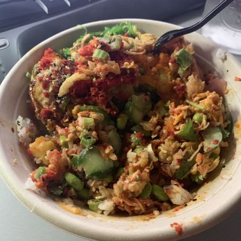 PokiTomik - I started eating before taking a pic but this is the Large Poke Bowl - Poke Near Me - Glendale, California