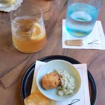 Knife & Spoon - Amuse Bouche - Alaskan cod & homemade chips. - Seafood Near Me - Orlando, Florida Knife & Spoon - Amuse Bouche - Alaskan cod & homemade chips. - Seafood Near Me - Orlando, Florida
