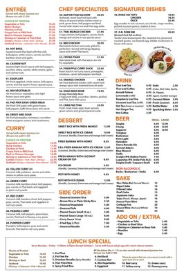 Menu photo 2 Sunset Thai Ocean Beach San Diego, CA