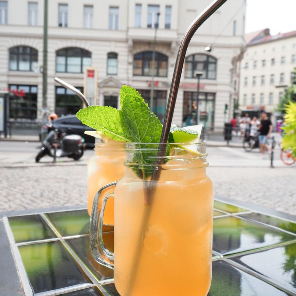 Homemade drinks with ginger and apple