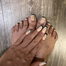 Classic pedicure, gel Polish set w/ tips Manicure, full set w/ French tips Classic pedicure, gel Polish set w/ tips Manicure, full set w/ French tips