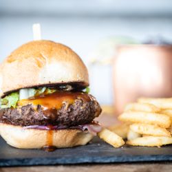 Pensive Distilling - Bourbon BBQ Burger Pc: Mary Rose Photography