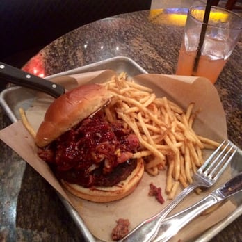 BJ's Restaurant & Brewhouse - Hickory smoked brisket and bacon burger - New American Near Me - Downey, California
