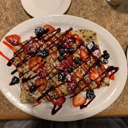 Briana’s Pancake House - My Stuffed Crepes with berries were so delicious!! I wanted to eat all of it, but my eyes were bigger then my stomach! Lol