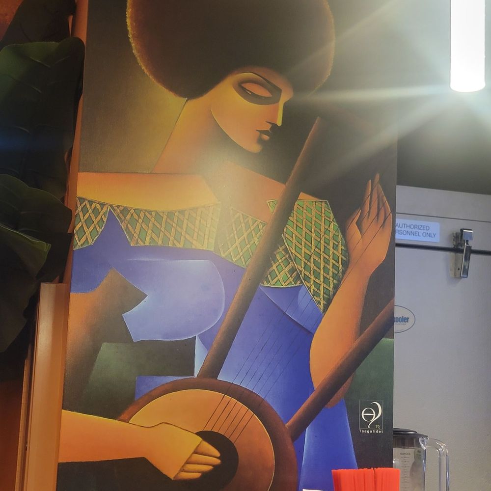 Langano Ethiopian Restaurant - Paintings like this were everywhere - Ethiopian Near Me - Silver Spring, Maryland