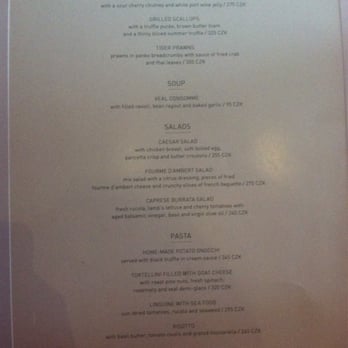 Oblaca restaurace - Menu - Modern European Near Me - Prague, Puerto Rico