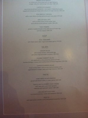 Menu photo 4 Oblaca restaurace Prague, PR