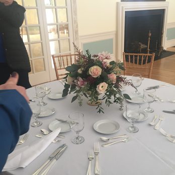 Almquist Flowerland - Test Centerpiece from wedding tasting at The Milton Club - Florists Near Me - Quincy, Massachusetts
